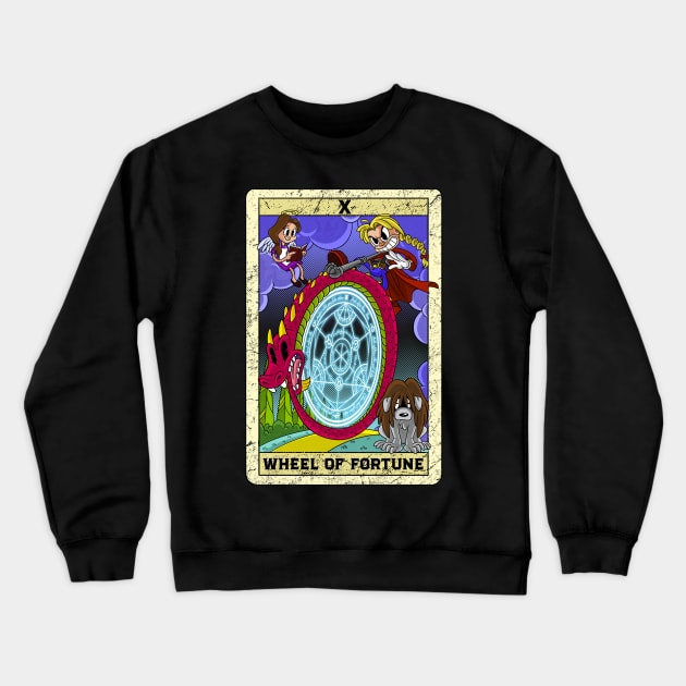 Ouroboros Alchemist Transmutation circle Wheel of Fortune X Tarot Card Crewneck Sweatshirt by Juandamurai